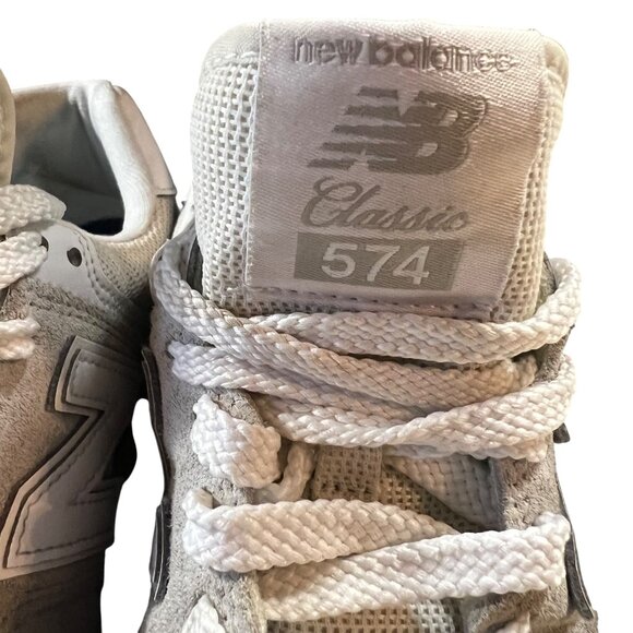 New Balance 574 Classic Womens Sneakers‎ Size 6.5 Gray Suede & Mesh - Picture 3 of 10